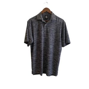 Footjoy FJ Logo Black Gray Heathered Men’s Short Sleeve Golf Polo Shirt Size S